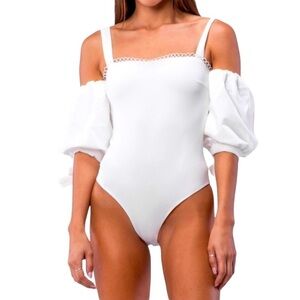 NWT BY EGREIS Shelby Bodysuit White